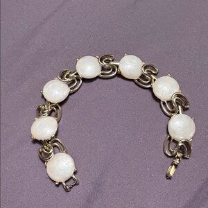 Vintage Marboux Marcel Boucher Gold-Tone pearl bracelet signed stamped